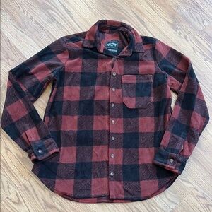 Billabong Fleece Shirt Top Plaid Button Down Shirt Size XS X-small